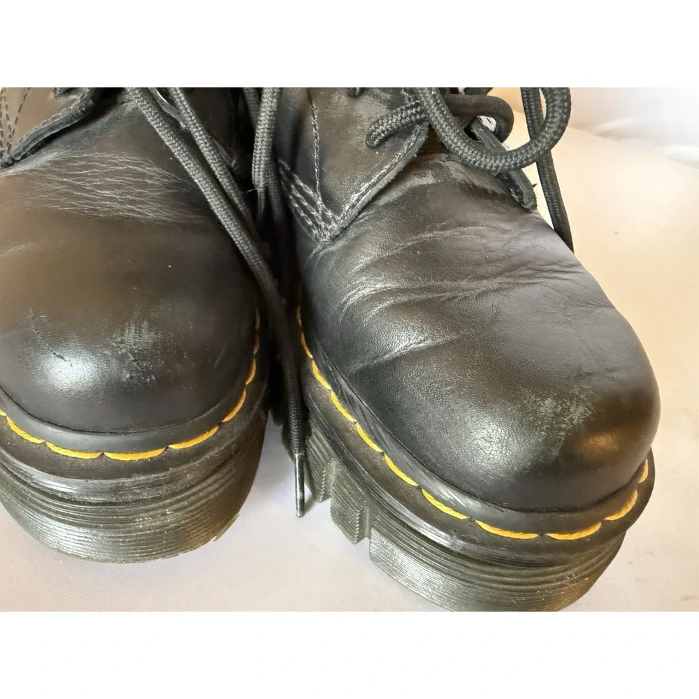 Dr. Martens Audrick 8-Eye Platform Boot Napa Soft Black Leather Combat Women's 6